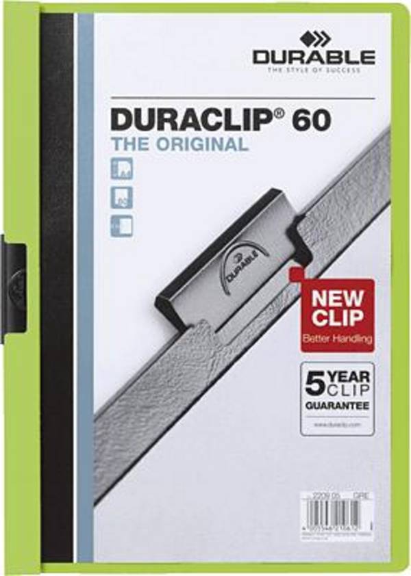 Klemmmappe DURACLIP 60 DIN A4 Hartfolie grün