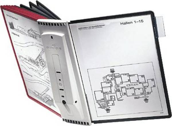 Durable Sichttafelwandhalter SHERPA WALL 10 - 5631 Rot, Schwarz DIN A4 Anzahl der mitgelieferten Sichttafeln 10