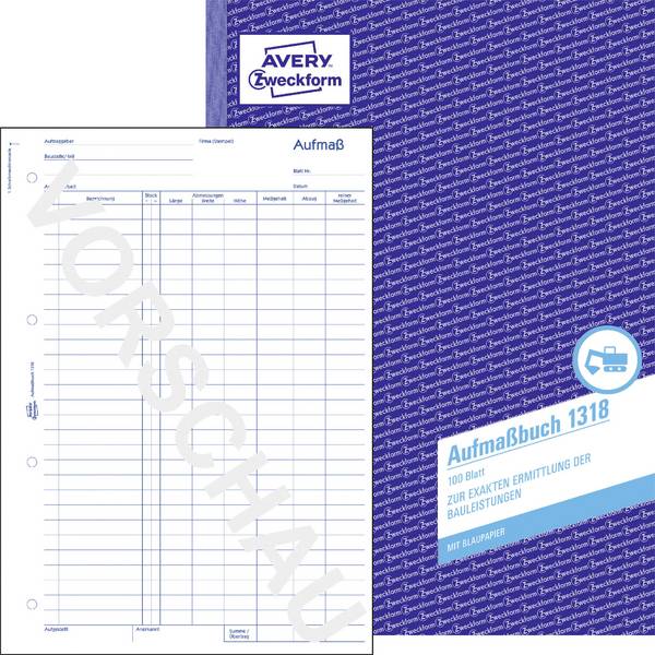 Aufmaßbuch DIN A4 100Blatt