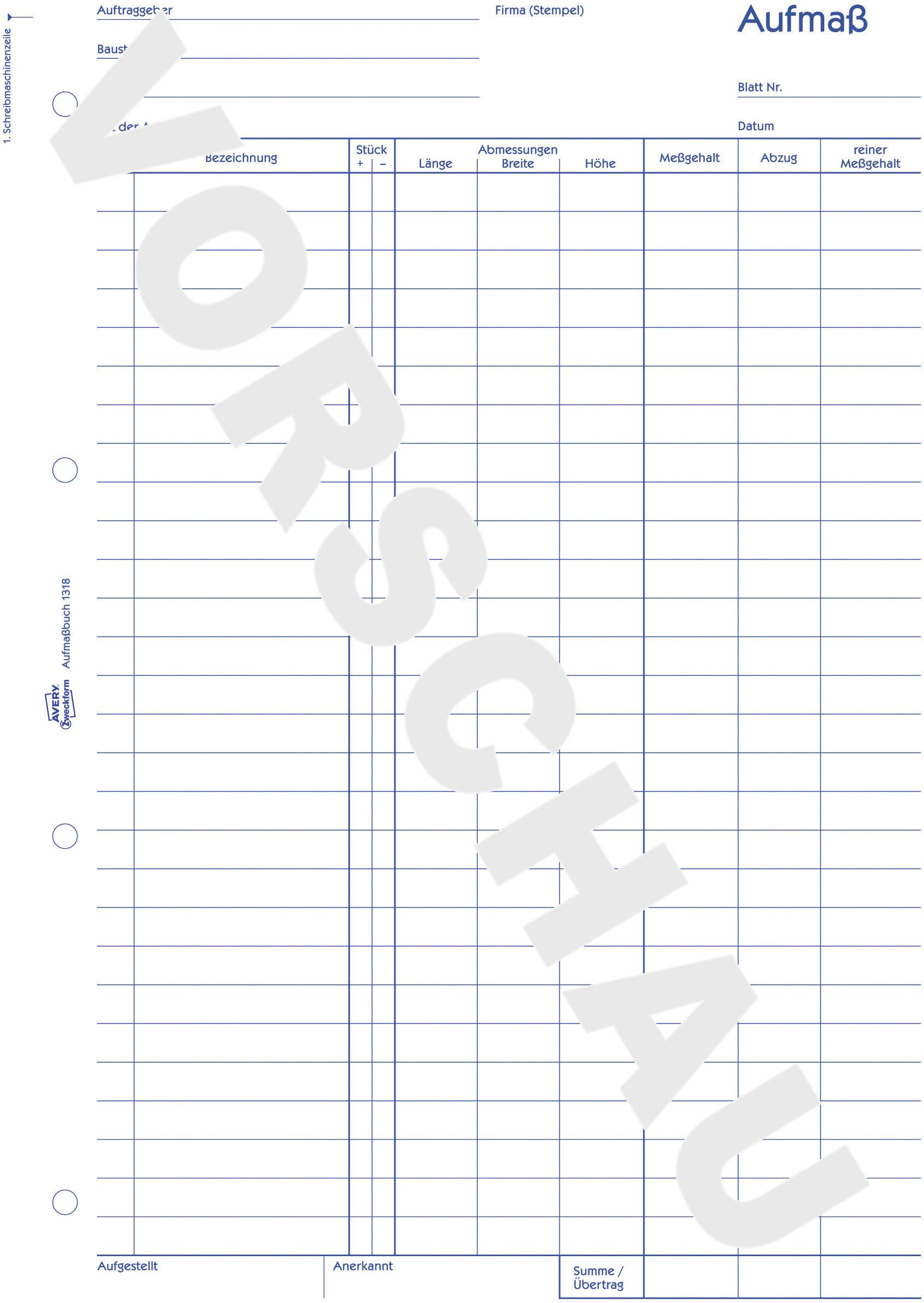 Aufmaßbuch DIN A4 100Blatt-1