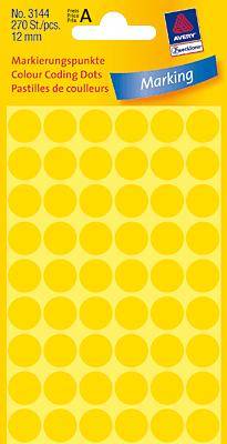 Avery-Zweckform 3144 Etiketten Ø 12 mm Papier Gelb 270 St. Permanent haftend Markierungspunkte Etiketten-1