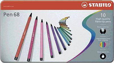 STABILO® Pen 68, Fasermaler/6810-6 1 mm sortiert Inh.10-0