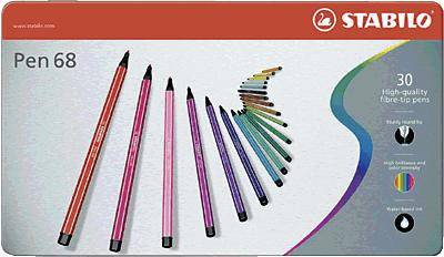 Fasermaler pen 68 Metall-Etui mit 30 Stiften-0