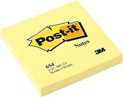 Post-it Haftnotiz 654 76 mm x 76 mm Gelb 100 Blatt