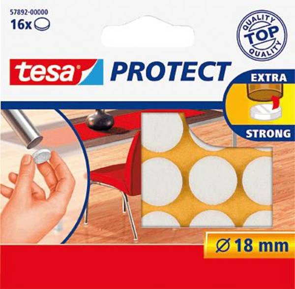 tesa Filzgleiter Weiß (Ø) 18 mm 16 St.