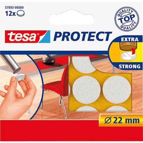 tesa Filzgleiter Weiß (Ø) 22 mm 12 St.