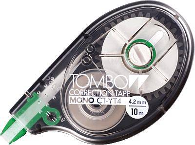 TOMBOW Korrekturroller MONO, 4,2 mm x 10 m zum seitlichen Korrigieren, transparentes Gehäuse, sofort