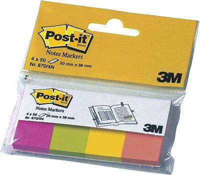 Haftnotizen Page Markers 20x38mm Neonfarben sortiert VE=4x50 Blatt-0