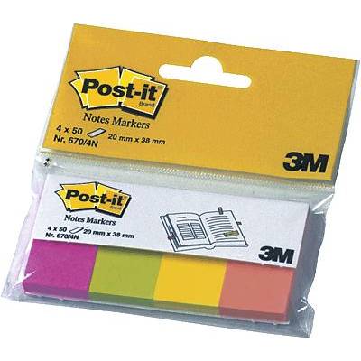 Haftnotizen Page Markers 20x38mm Neonfarben sortiert VE=4x50 Blatt-0