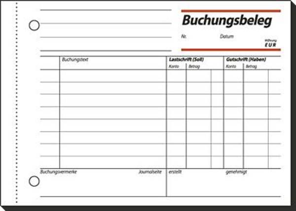 Formularbuch Buchungsbeleg A6 weiß VE=50 Blatt