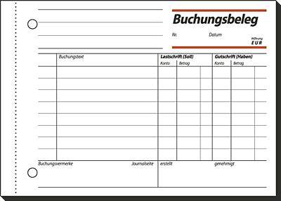 Formularbuch Buchungsbeleg A6 weiß VE=50 Blatt-0