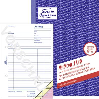 Avery-Zweckform Auftragsformular 1725 DIN A5 hoch Anzahl der Blätter: 80
