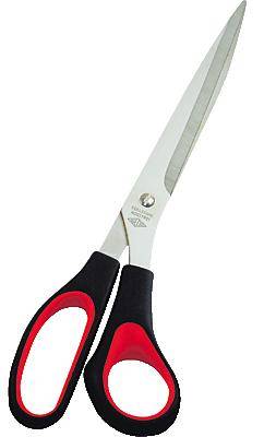 Schere 25,5cm Edelstahl Softgriff schwarz/rot-0