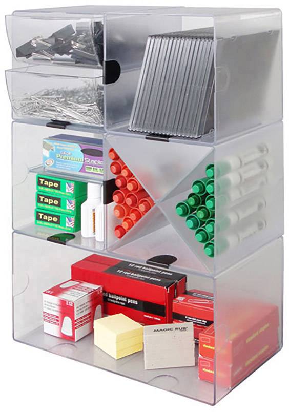 Deflect-o Organisationsbox CUBE 350501 doppelt 1Fach glasklar-2