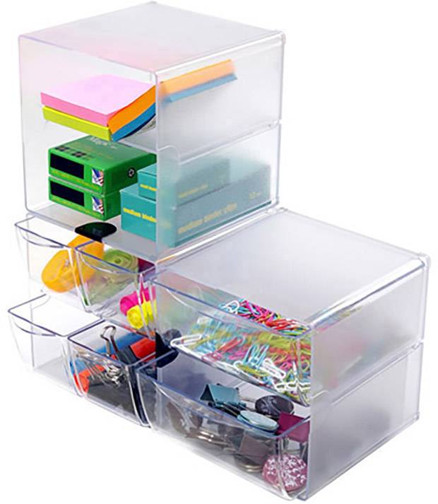 Deflect-o Organisationsbox CUBE 350501 doppelt 1Fach glasklar-3