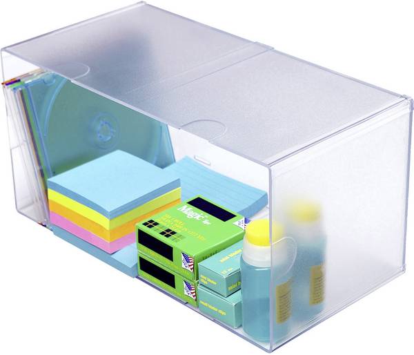 Deflect-o Organisationsbox CUBE 350501 doppelt 1Fach glasklar