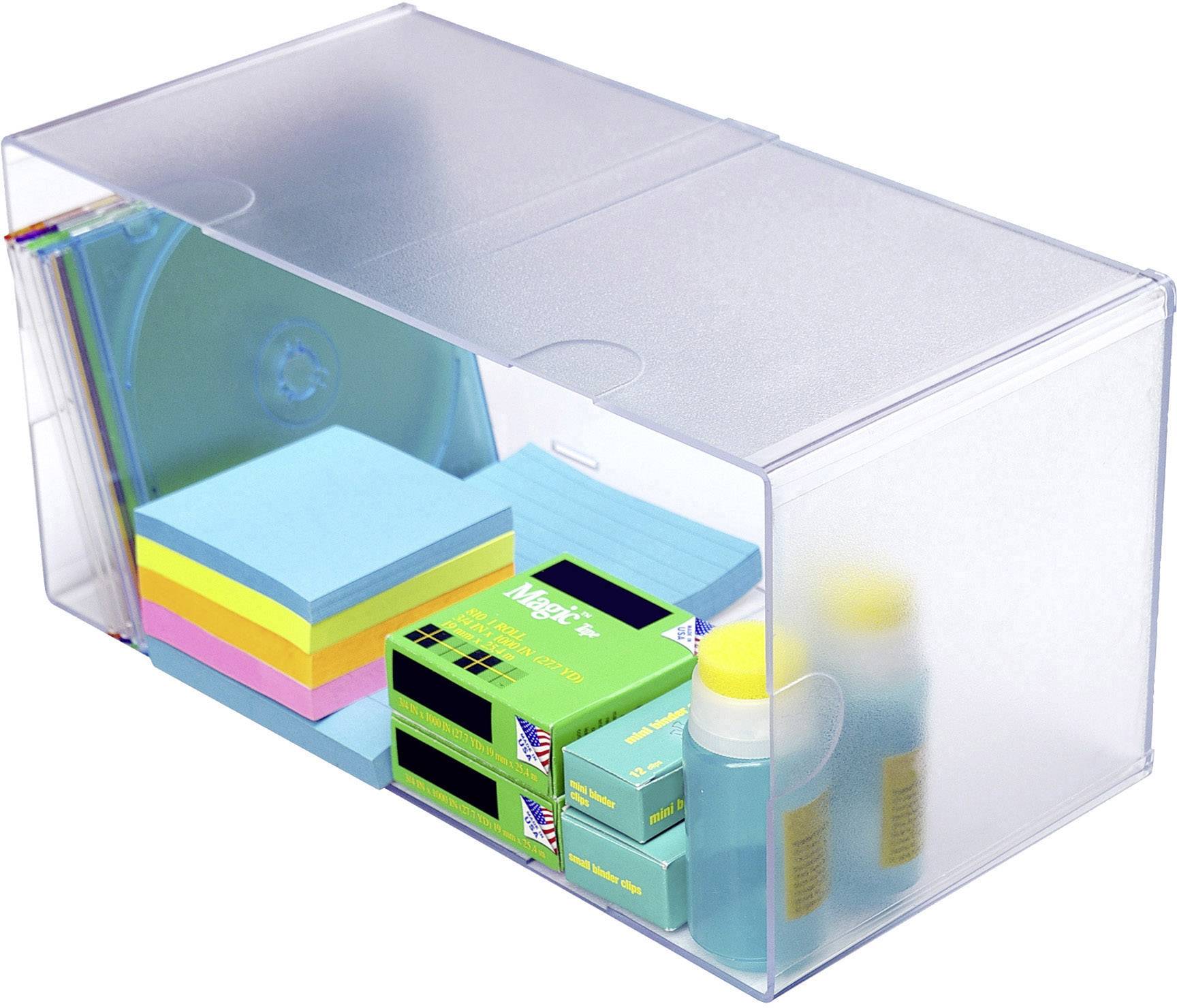 Deflect-o Organisationsbox CUBE 350501 doppelt 1Fach glasklar-0