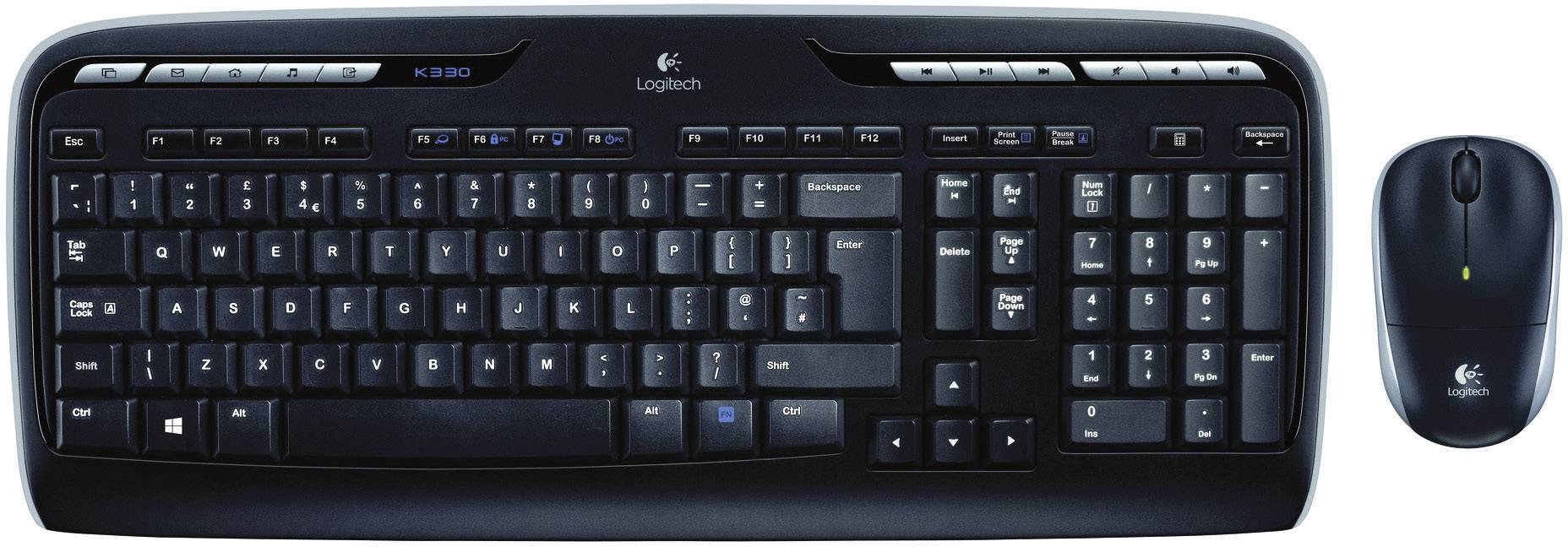 Logitech MK330 Wireless Combo Funk Tastatur, Maus-Set Multimediatasten Deutsch, QWERTZ Schwarz-1