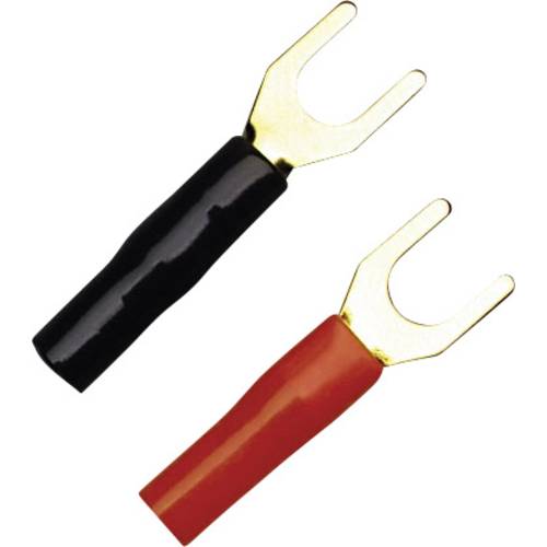 KSI 2.5P10 Gabelkabelschuh 1.50 mm² 2.50 mm² Loch-Ø=4 mm Teilisoliert Schwarz, Rot 10 St.