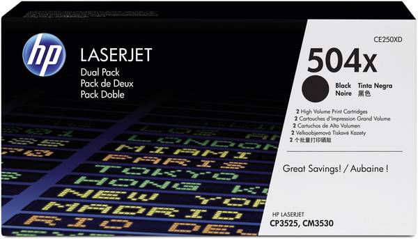 HP 504X - 2er-Pack - Hohe Ergiebigkeit - Schwarz - original - LaserJet - Tonerpatrone (CE250XD)