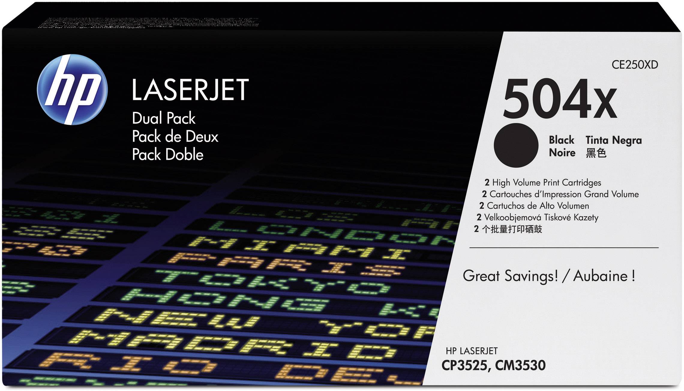 HP 504X - 2er-Pack - Hohe Ergiebigkeit - Schwarz - original - LaserJet - Tonerpatrone (CE250XD)-0