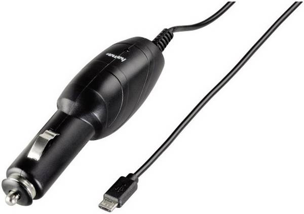 hama 00093779 Auto-Ladegerät mit Micro-USB-Anschluss, 12 W, 1,0 m, Schwarz
