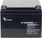 Schwarzer wiederaufladbarer Bleigel-Batterieblock mit der Aufschrift 'Vision CP12240DX 12V 24AH', ideal für Notstromversorgung.