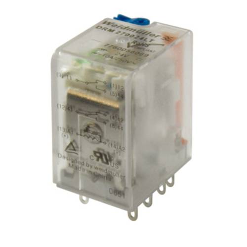 Thumbnail - Weidmüller DRM270220LT/2CO/220V DC Steckrelais 220 V/DC 10 A 2 Wechsler 20 St.