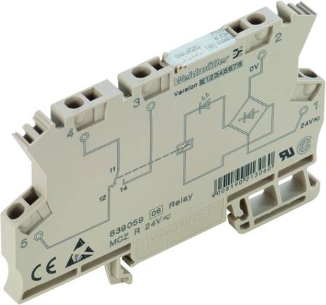 Weidmüller MCZ R 24VDC 5UAU Koppelrelais 24 V/DC 6 A 1 Wechsler 10 St.