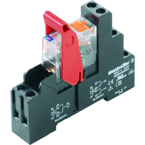 Thumbnail - Weidmüller RCIKIT 24VDC 1CO LD/PB Relaisbaustein Nennspannung: 24 V/DC Schaltstrom (max.): 16 A 1 Wechsler 10 St.