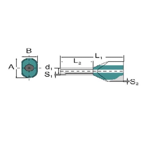 Thumbnail - Weidmüller 9005140000 Zwillings-Aderendhülse 0.75 mm² Teilisoliert Hellblau 500 St.