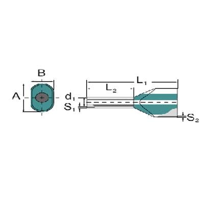 Weidmüller 9037360000 Zwillings-Aderendhülse 16 mm² Teilisoliert Grün 50 St.