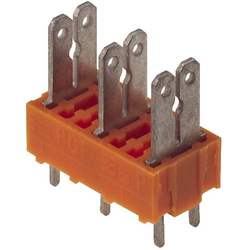 Weidmüller 9500630000 Flachsteckverteiler Steckbreite: 6.3 mm Steckdicke: 0.8 mm 180 ° Teilisoliert Orange, Silber 50 St...