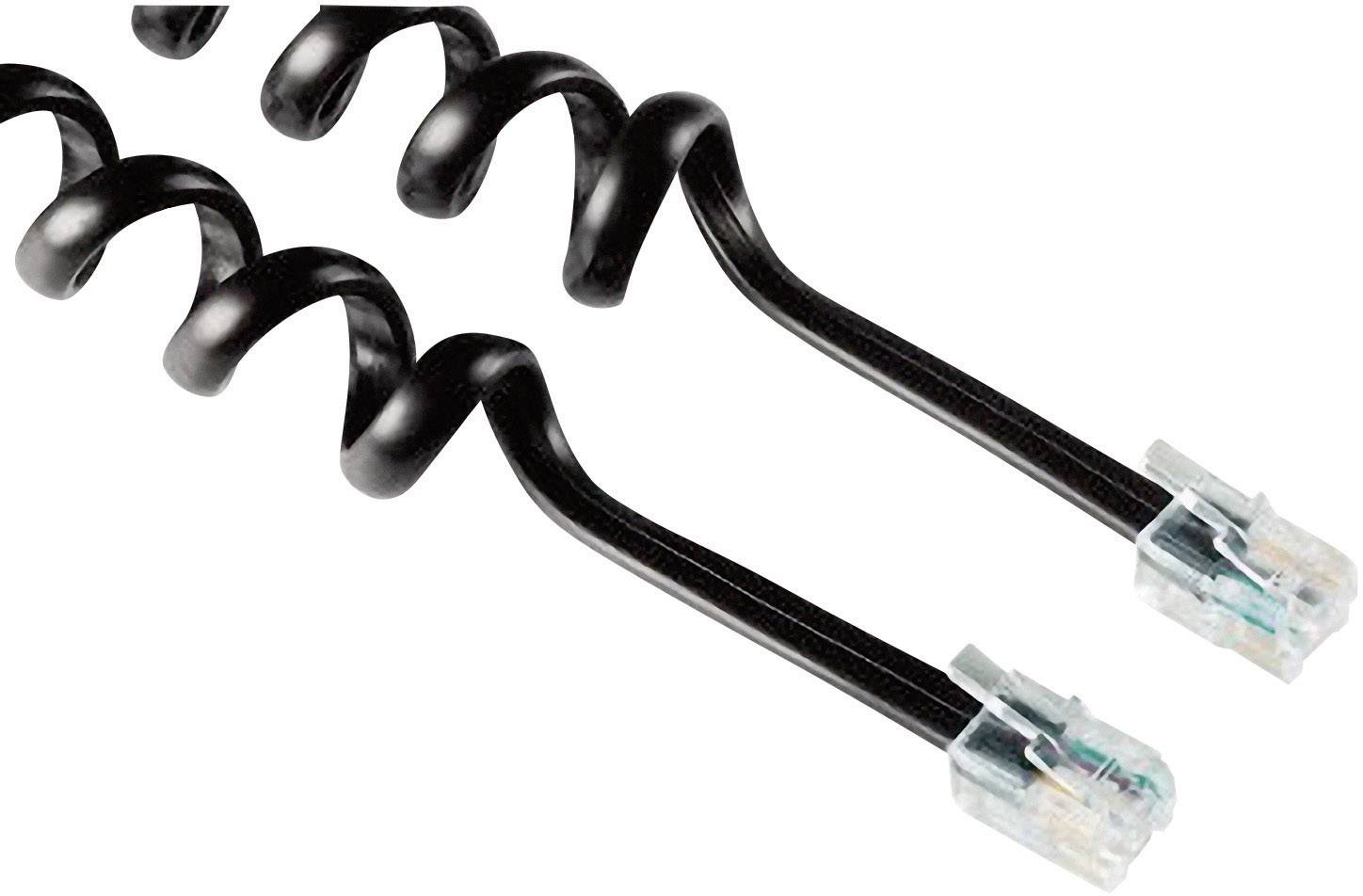 Phone receiver Cable [1x RJ10 4p4c plug 1x RJ10 4p4c plug] Spiral