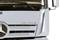 Nahaufnahme des Kühlergrills eines LKWs mit dem Schriftzug 'Actros' und einem Mercedes-Benz-Logo auf der Vorderseite.