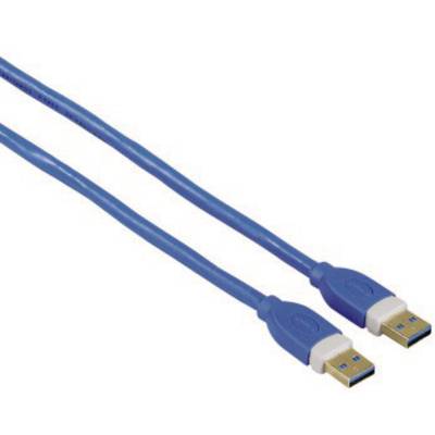 Hama USB-Kabel USB 3.2 Gen1 (USB 3.0 / USB 3.1 Gen1) USB-A Stecker, USB-A Stecker 1.80 m Blau vergoldete Steckkontakte 0