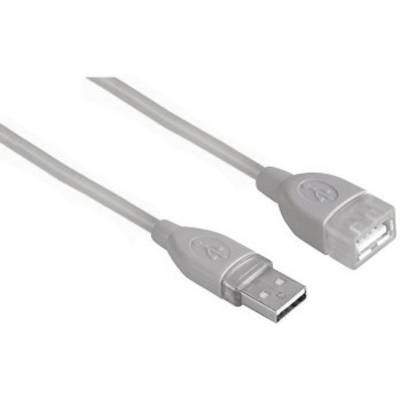 Hama USB-Kabel USB 2.0 USB-A Stecker, USB-A Buchse 5.00 m Grau vergoldete Steckkontakte 00078400