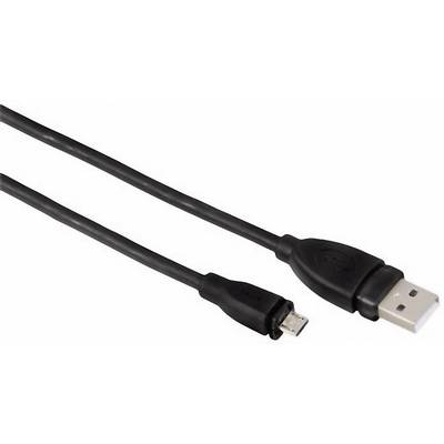 Hama USB-Kabel USB 2.0 USB-A Stecker, USB-Micro-B Stecker 0.75 m Schwarz vergoldete Steckkontakte 00078490