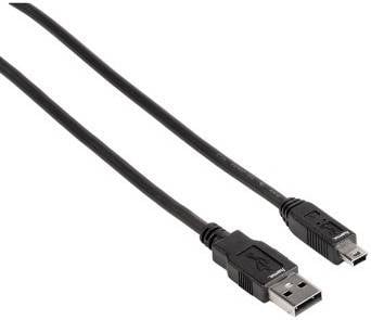 hama 00088480 USB-2.0-Anschlusskabel, A-Stecker - mini-B-St. (B5 Pin), 1,80 m, Schwarz