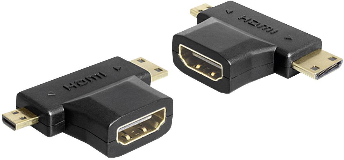Delock - HDMI Splitter - HDMI weiblich zu 19 pin mini HDMI Type C, 19 pin micro HDMI Type D männlich-0
