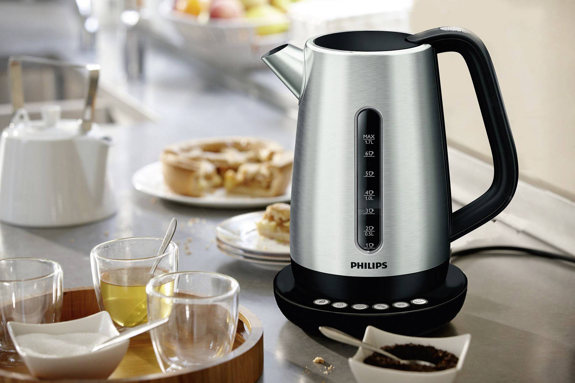 Kettle cordless, with manual temperature settings Philips Stainless