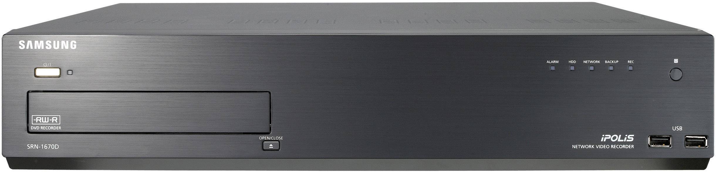 Ein digitaler Videorekorder mit der Aufschrift 'Samsung'. Vorderseite zeigt Laufwerk, Schriftzug und USB-Anschlüsse.