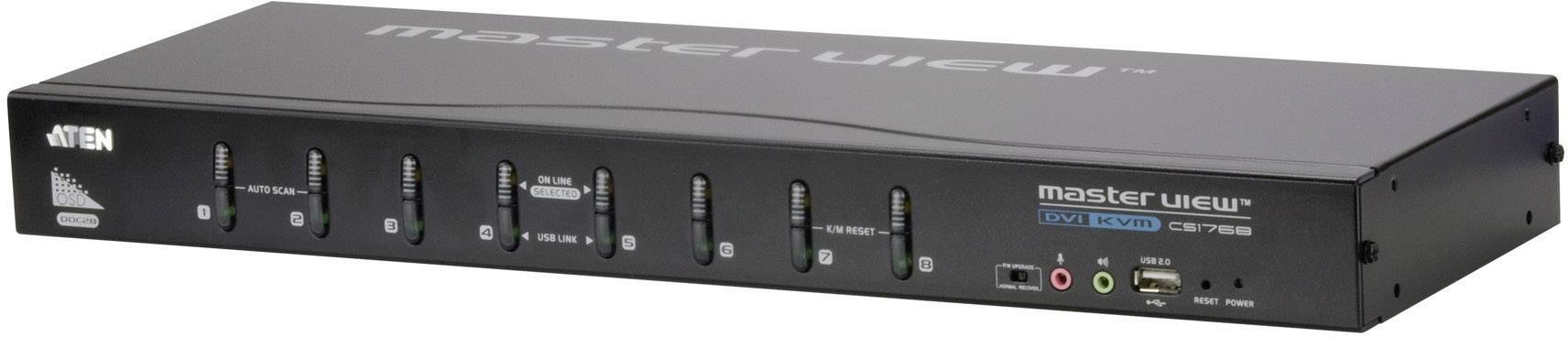 KVM Switch, 8-fach, ATEN CS1768, USB, DVI, Audio, 48,26cm (19\") 1HE
