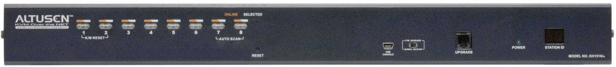 Extron Altusen 4x4 DVI Matrix-Switch mit HDMI- und Ethernet-Anschlüssen, einschließlich LED-Anzeigen für Portstatus.