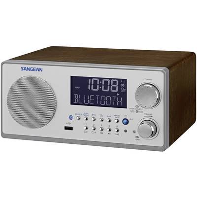 Sangean WR-22 Tischradio UKW, MW AUX, Bluetooth®   Walnuss