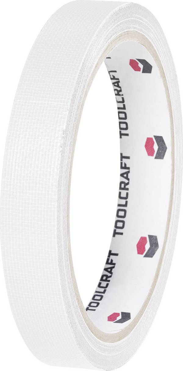 TOOLCRAFT HEB38L10WC HEB38L10WC Gewebeklebeband HEB38L10WC Weiß (L x B) 10 m x 38 mm 1 St.