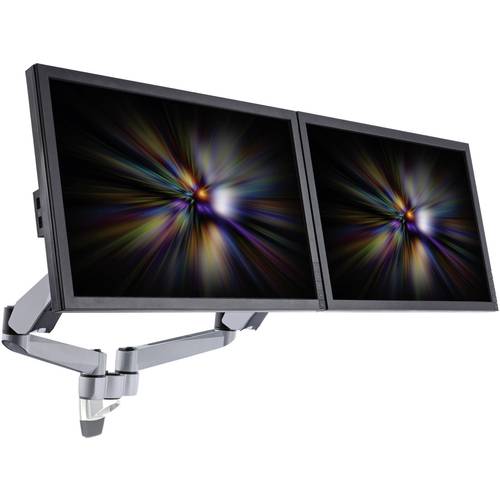 SpeaKa Professional SP-1624884 Superflex 2fach Monitor-Wandhalterung 25,4 cm (10) - 68,6 cm (27) Silber-Schwarz Höhenver...