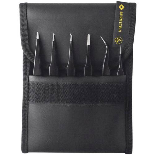 Bernstein Tools for Electronics 5-060 SMD-Pinzettensatz 6teilig Super-spitz, Sichelspitze, Super-spitz, Flach-rund, Spit...