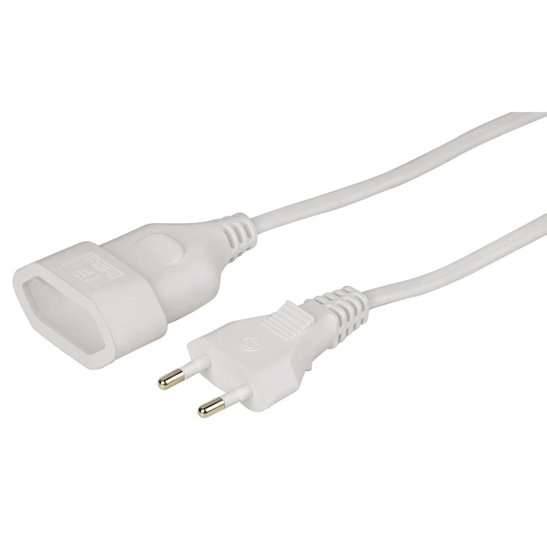 Hama 00137277 Strom Verlängerungskabel Weiß 5.00 m H03VVH2-F 2X 0,75 mm²-1