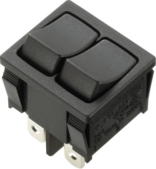 TRU COMPONENTS 1588077 Wippschalter TC-R13-33PAA-02 250 V/AC 6 A 2 x Aus/Ein  rastend 1 St.